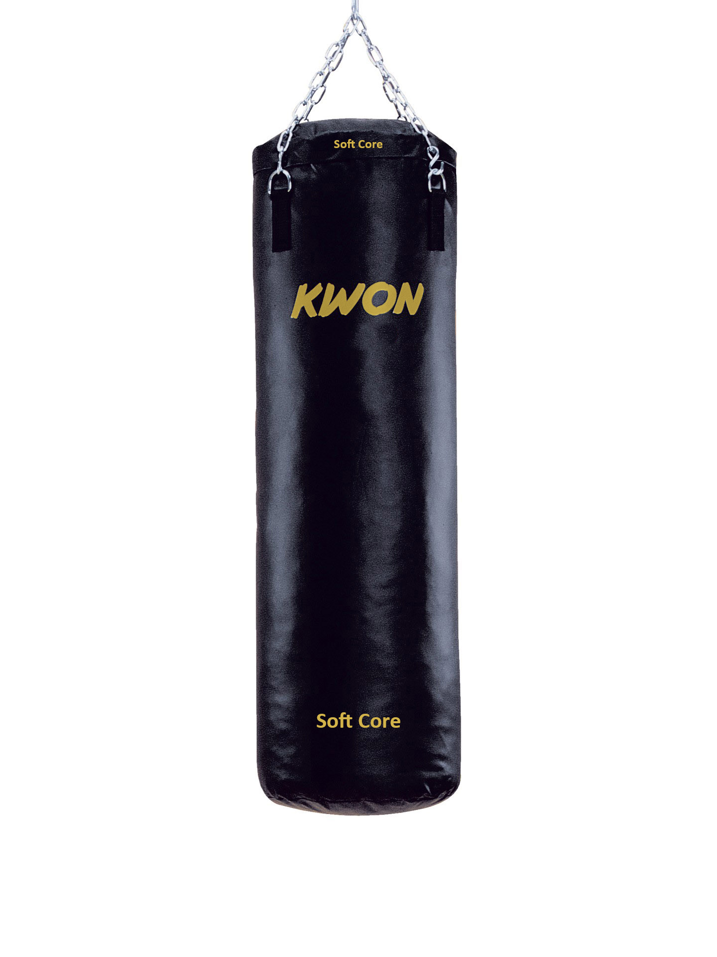 Black faux leather filled punching bag, 120 cm