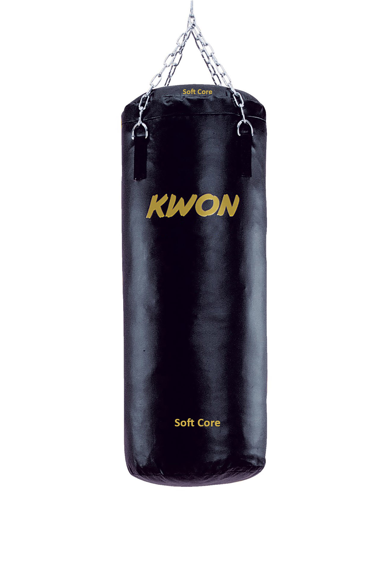 Black faux leather filled punching bag, 100 cm
