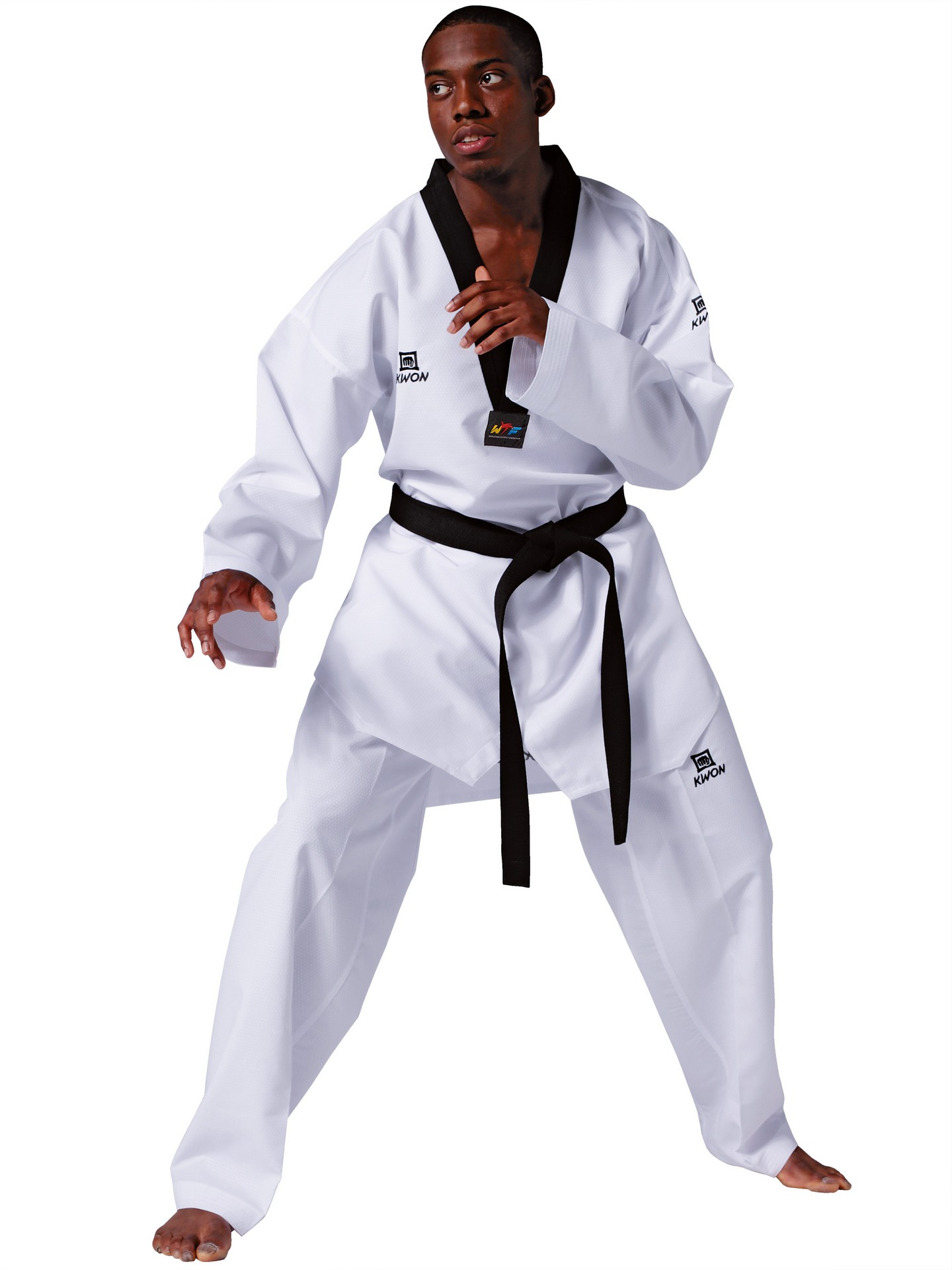 Taekwondo uniform Revolution black lapel - WT recognized
