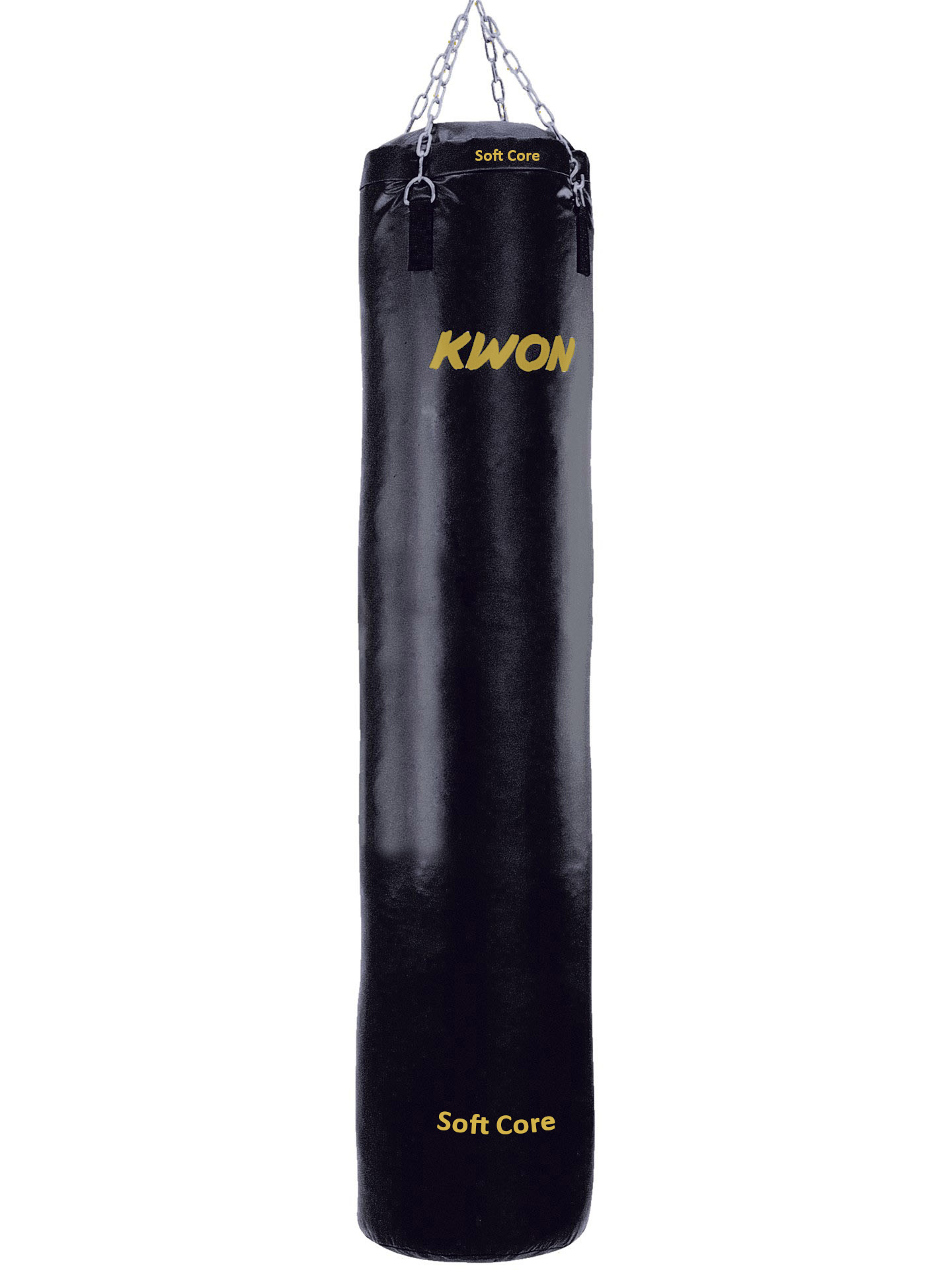 Black faux leather filled punching bag, 180 cm