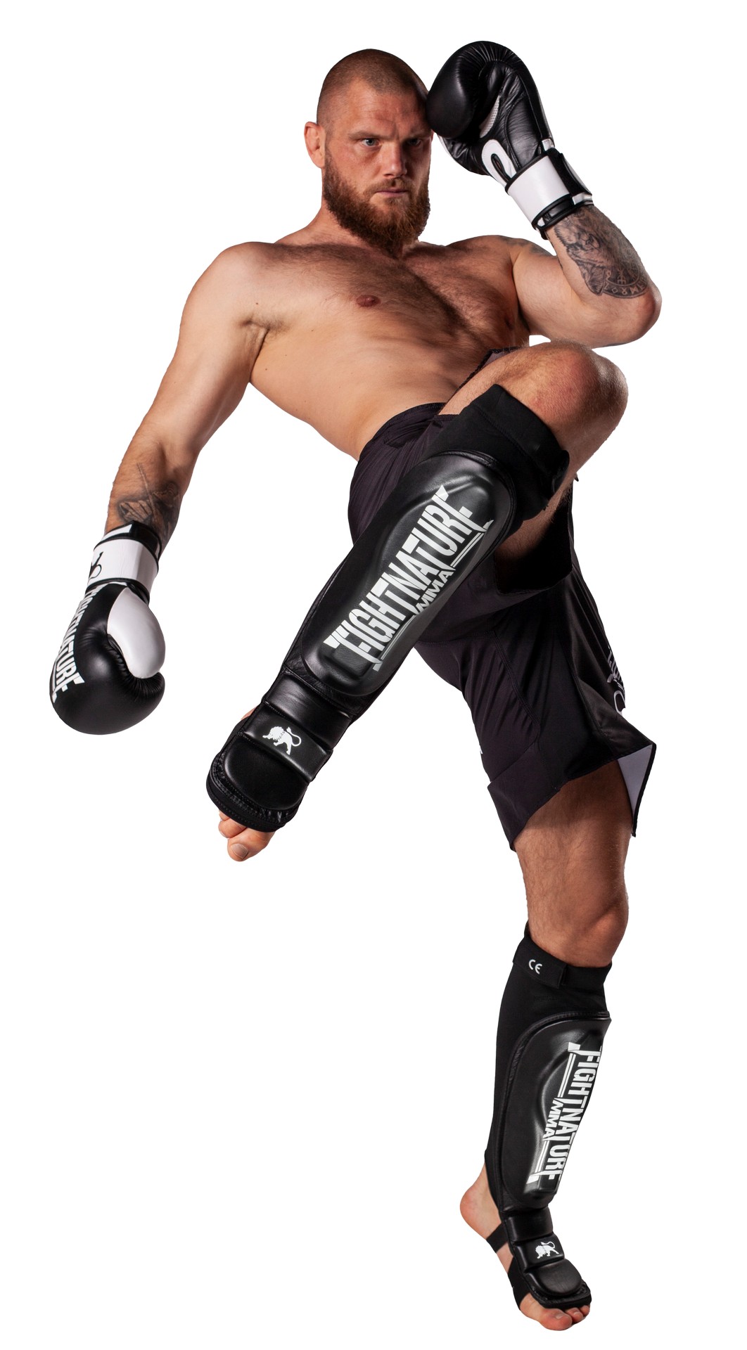 FIGHTNATURE Shin and Instep Guard Leather MMA